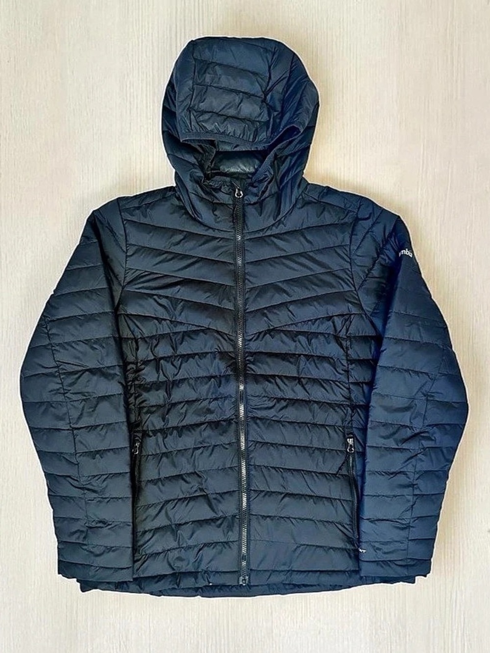 Columbia Women's Omni-heat Hooded Leightweight Puffer Jacket Black Size Large